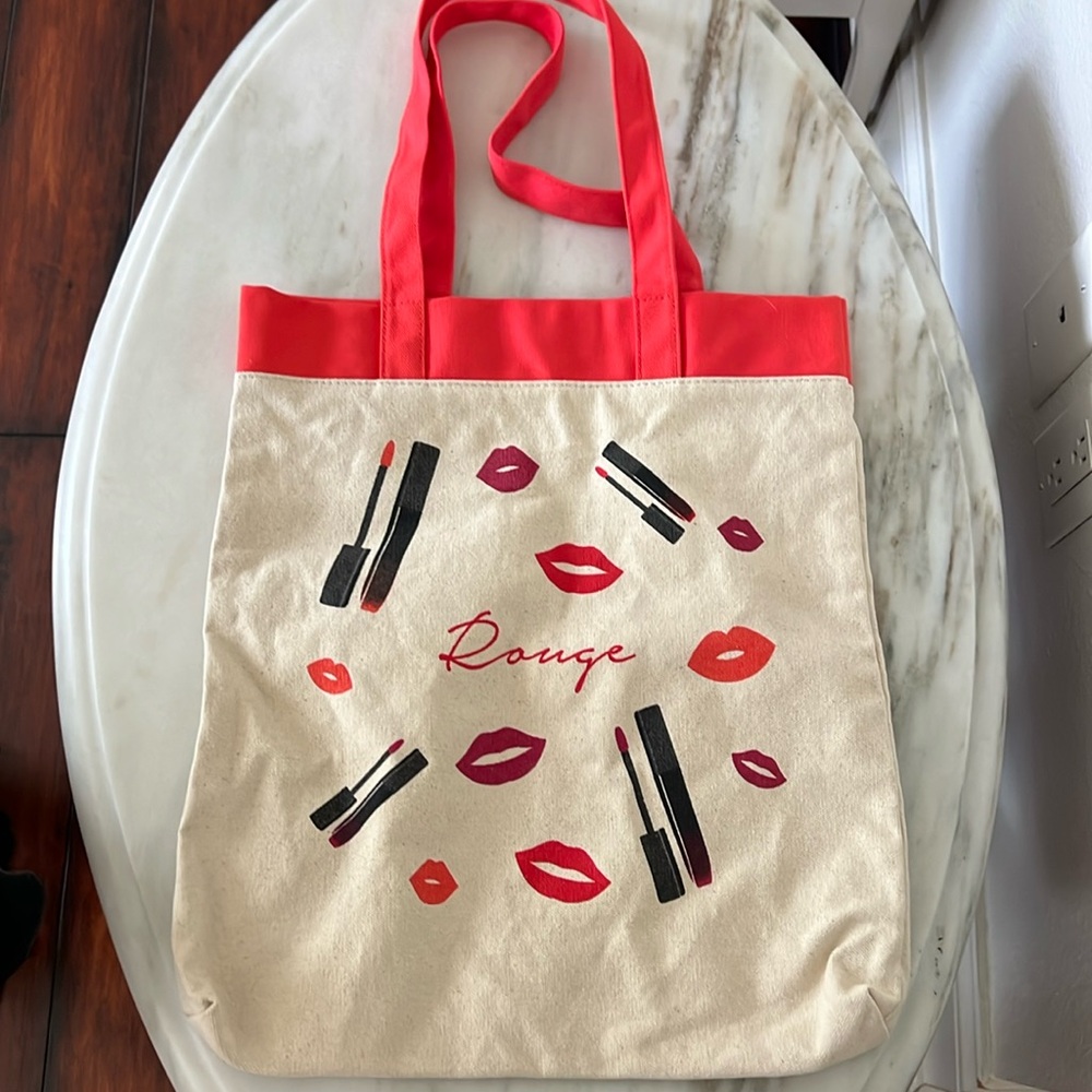 Lancome Rouge Makeup Lips Lipstick Graphic Canvas All Purpose Tote Bag